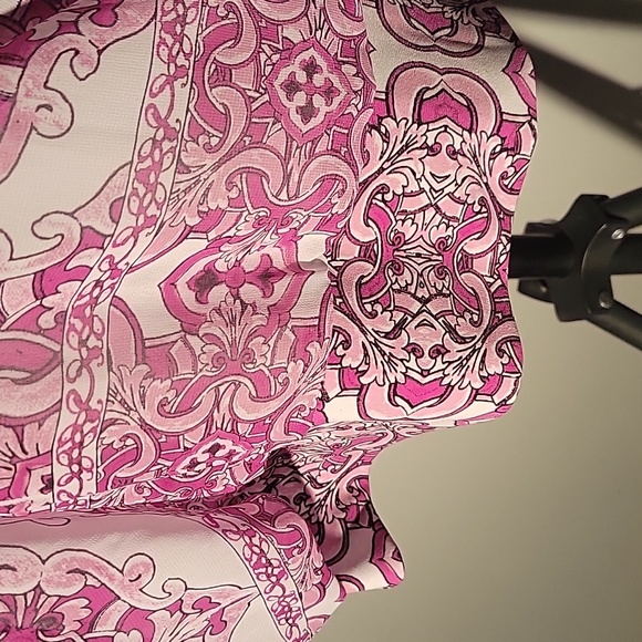 Alfani Womens Printed Diamond Mosaic Orchid Dolman-Sleeve, Bubble-Hem Blouse, 2X - Picture 3 of 10